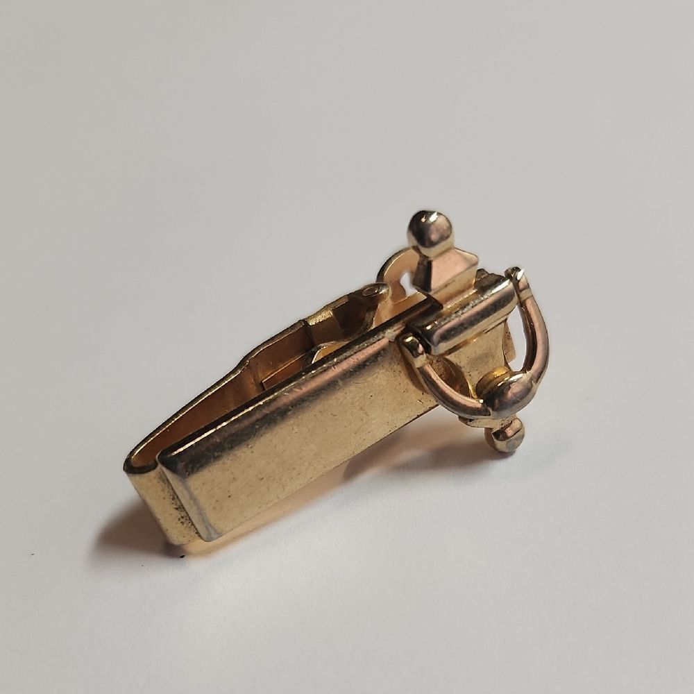 Anson Door Knocker Men's Tie Clip Gold Tone